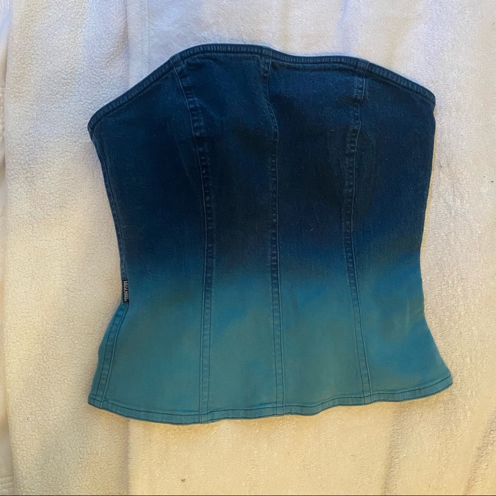 MOSCHINO VINTAGE DENIM CORSET 
OMBRÉ EFFECT FROM EARLY 2000s